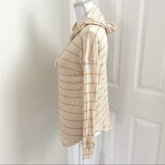 Billabong Lounge Around Waffle Knit Cream Hoodie - Picture 4 of 9